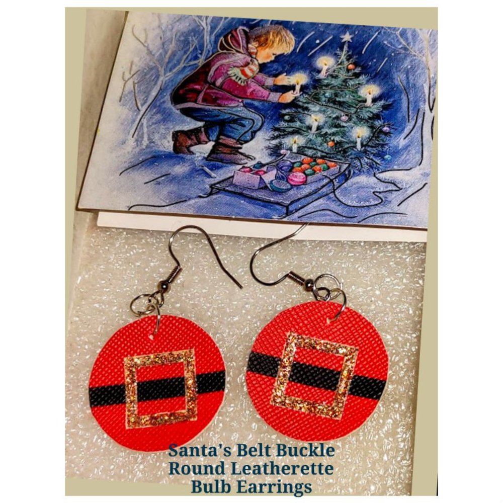 Santa Belt Buckle Earrings